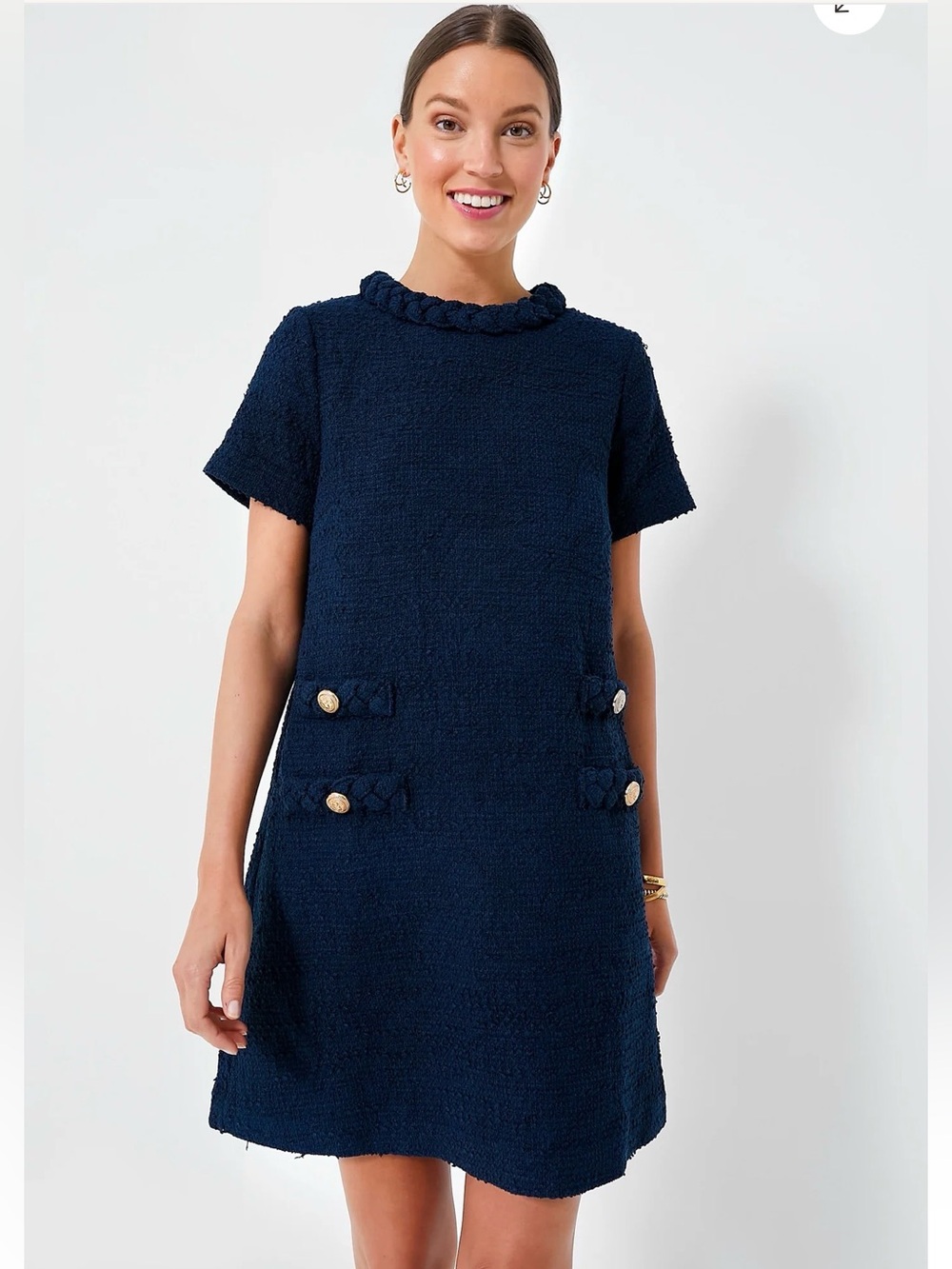 Tuckernuck Classy Navy Tweed Jackie Dress
Size: Medium